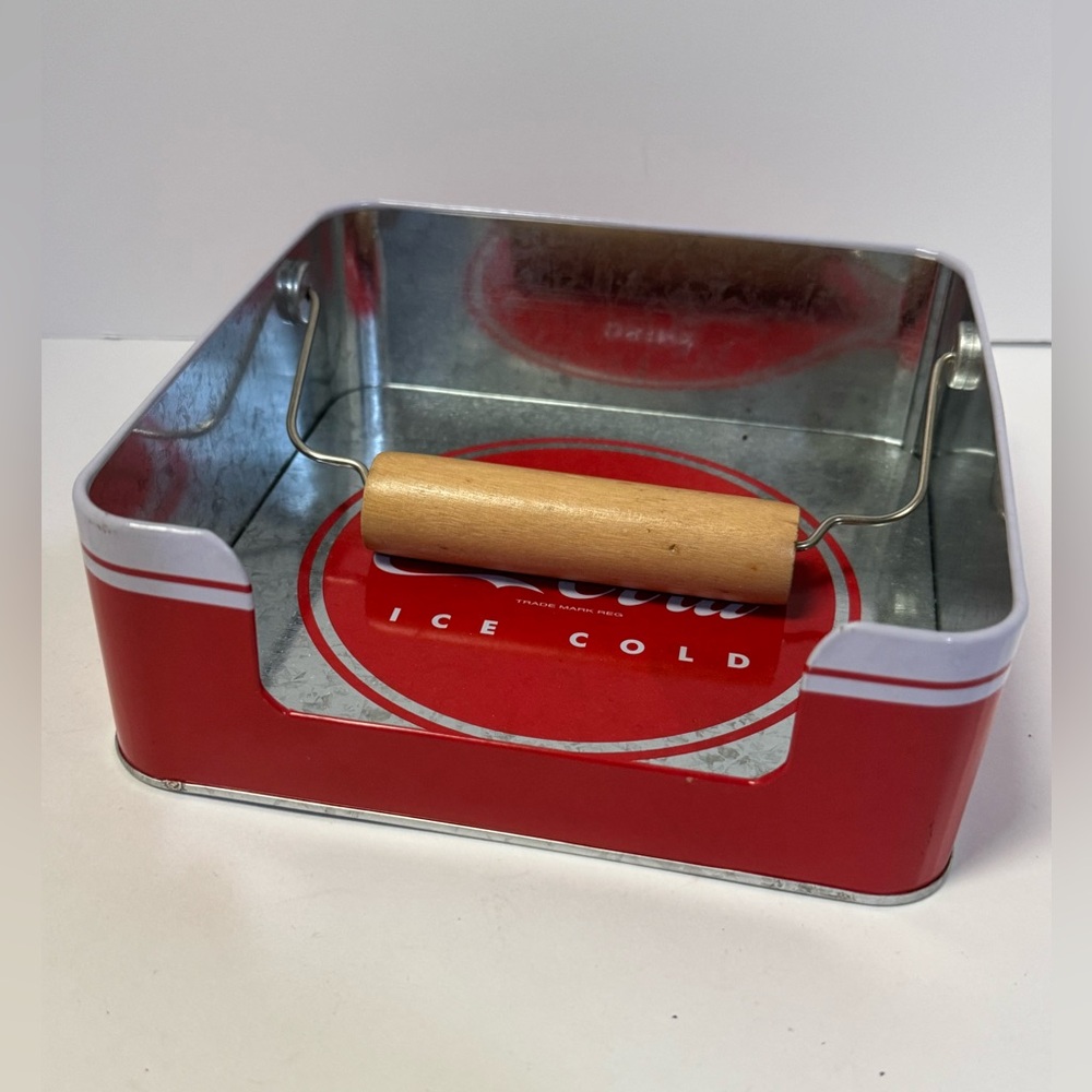 Coca-Cola tin metal napkin holder